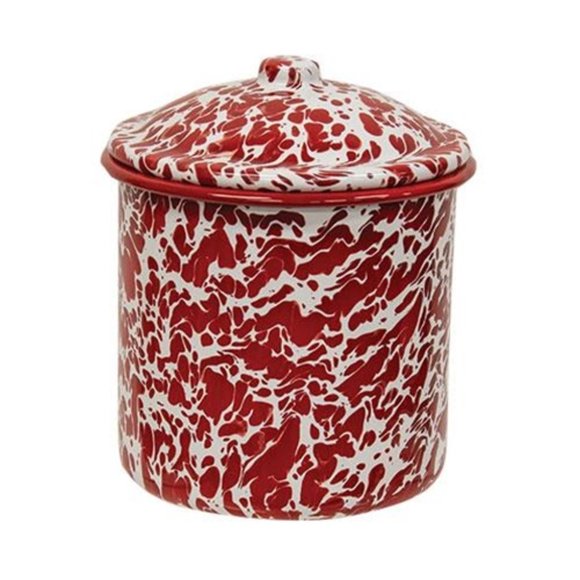NWT 3/Set Red Splatter Enamel Canister Set - Picture 3 of 5